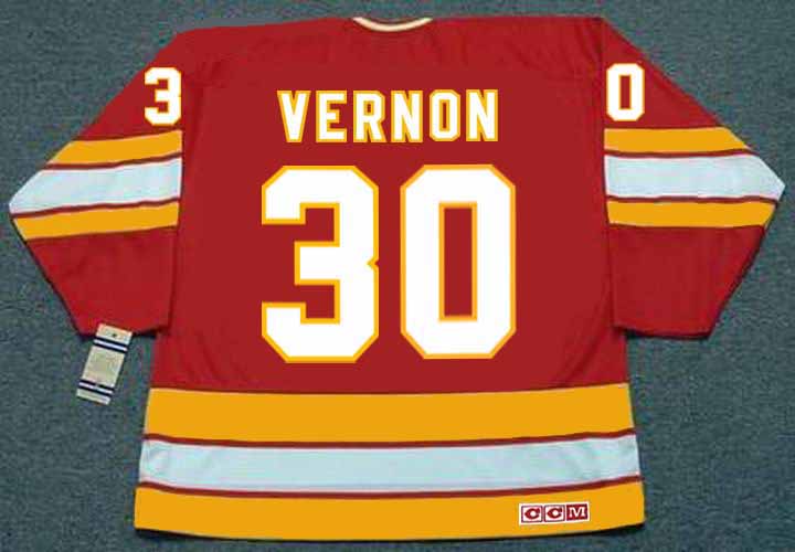 Adidas Calgary Flames No30 Mike Vernon Red Alternate Authentic Stitched NHL Jersey