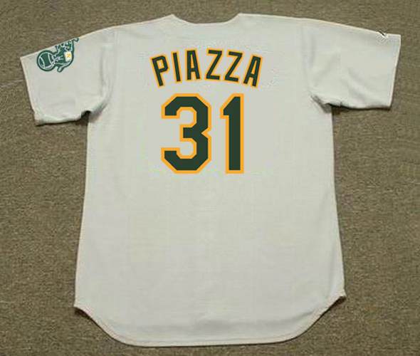 MIKE PIAZZA  Oakland Athletics 2007 Away Majestic Throwback