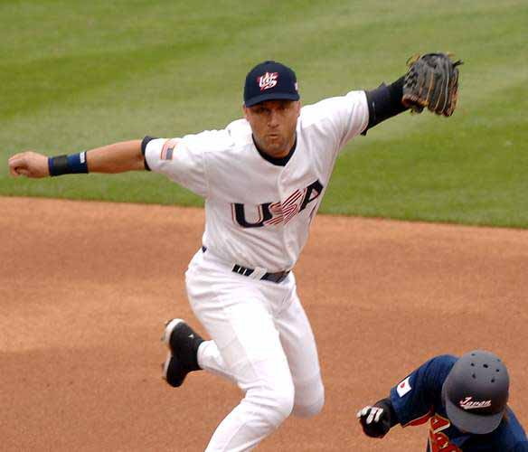 1 Team USA Baseball Olympics/WBC Blue Throwback Jersey