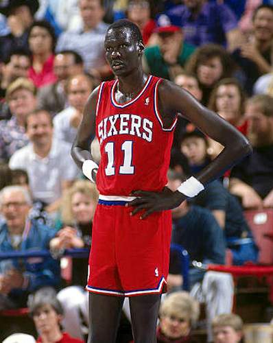 MANUTE BOL | Philadelphia 76ers 1990 Throwback NBA Basketball Jersey