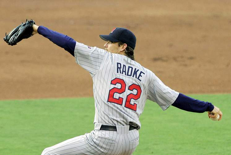 BRAD RADKE  Minnesota Twins 2004 Majestic Away Throwback Baseball Jersey