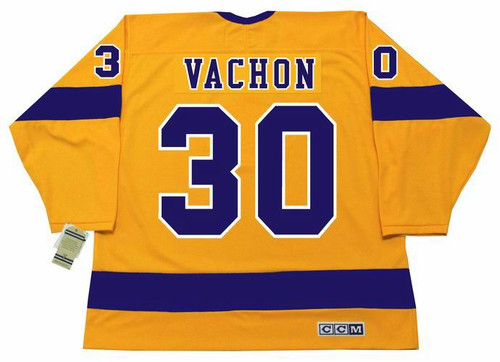 No30 Rogie Vachon Yellow CCM Throwback Stitched Jersey