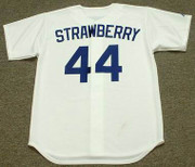 DARRYL STRAWBERRY Los Angeles Dodgers 1991 Home Majestic Baseball Throwback Jersey - BACK