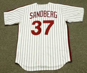 RYNE SANDBERG Philadelphia Phillies 1981 Cooperstown Throwback Home Baseball Jersey - Back