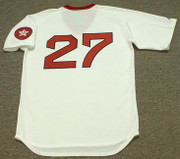 CARLTON FISK Boston Red Sox 1975 Majestic Cooperstown Throwback Baseball Jersey