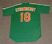 DARRYL STRAWBERRY New York Mets 1985 Majestic "St. Patrick's Day" Baseball Throwback Jersey - BACK