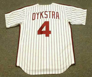 LENNY DYKSTRA Philadelphia Phillies 1990 Majestic Cooperstown Throwback Home Baseball Jersey - Back