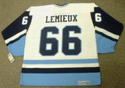 MARIO LEMIEUX Pittsburgh Penguins 1978 CCM Vintage NHL Throwback Jersey - BACK