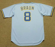 RYAN BRAUN Milwaukee Brewers 1980's Away Majestic Throwback Baseball Jersey - BACK