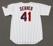 TOM SEAVER New York Mets 1969 Home Majestic Baseball Throwback Jersey - BACK