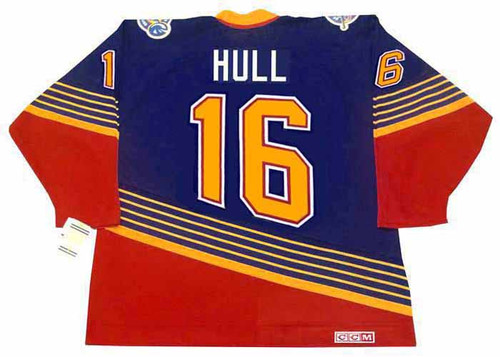 BRETT HULL Never Used St. Louis Blues 95/96 THE TRUMPETER Pro Jersey sz  52