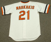 NICK MARKAKIS Baltimore Orioles 1980's Majestic Cooperstown Throwback Jersey