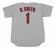 OZZIE SMITH St. Louis Cardinals 1992 Away Majestic Throwback Baseball Jersey - BACK