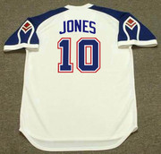 CHIPPER JONES Atlanta Braves 1970's Home Majestic Throwback Baseball Jersey - BACK