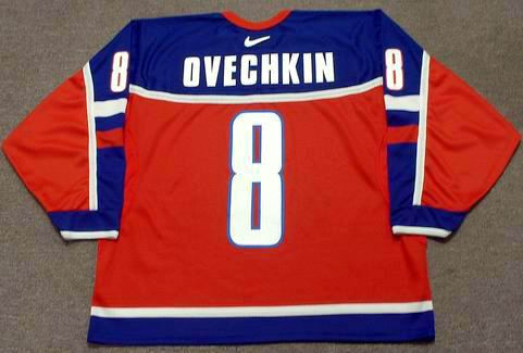 Custom Retro Ovechkin #8 Team Russia Hockey Jersey Sewn White Any