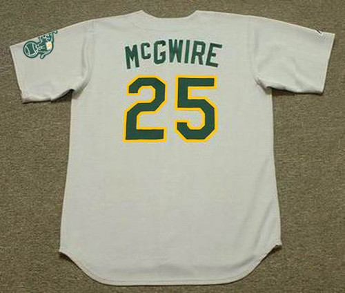 Men's Oakland Athletics Mark McGwire Mitchell & Ness Gray Road 1989  Cooperstown Collection Authentic Jersey