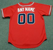 ATLANTA BRAVES 2008 Alternate Majestic Throwback Custom MLB Jerseys - BACK