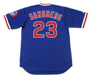 RYNE SANDBERG Chicago Cubs 1984 Majestic Cooperstown Throwback Baseball Jersey - BACK