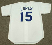 DAVEY LOPES Los Angeles Dodgers 1981 Home Majestic Baseball Throwback Jersey - BACK