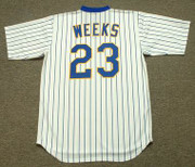 RICKIE WEEKS Milwaukee Brewers 1980's Majestic Cooperstown Throwback Home Jersey