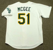 WILLIE McGEE Oakland Athletics 1990 Home Majestic Baseball Throwback Jersey - BACK