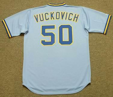 MILWAUKEE BREWERS 1980's Majestic Cooperstown Throwback Home