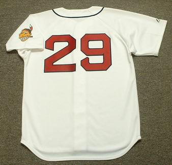 Men's Mitchell and Ness Cleveland Indians #29 Satchel Paige Replica Cream  Throwback MLB Jersey