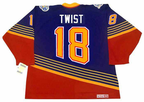 1996-97 Tony Twist Blues Game Worn Jersey - Team Letter