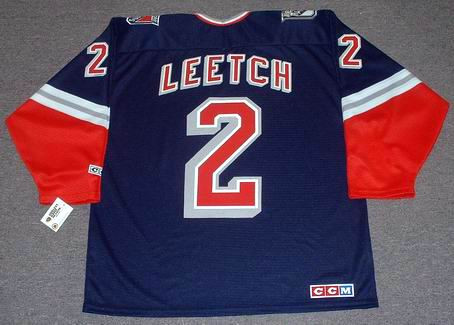 Men's New York Rangers Brian Leetch Mitchell & Ness White 1993/94 Alternate  Captain Patch Blue Line Player Jersey