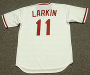 BARRY LARKIN Cincinnati Reds 1990 Majestic Cooperstown Home Baseball Jersey