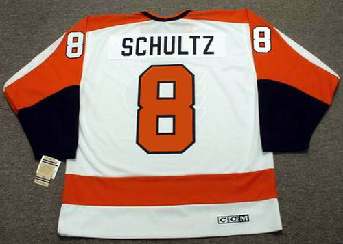 Philadelphia Flyers No8 Dave Schultz Orange Home Womens Jersey