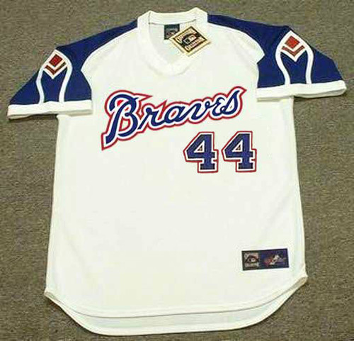 Hank Aaron Signed Majestic Cooperstown Collection 1974 Braves Throwback  Jersey (JSA COA)