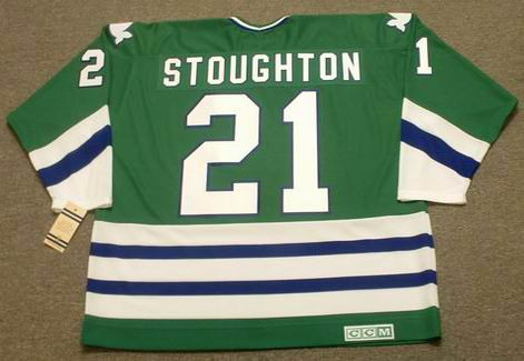 Blaine Stoughton 21 Hartford Whalers Green Hockey Jersey — BORIZ