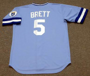 GEORGE BRETT Kansas City Royals 1985 Majestic Throwback Away Baseball Jersey - BACK