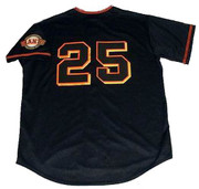 BARRY BONDS San Francisco Giants 2001 Majestic Baseball Throwback Jersey - BACK