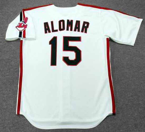 MAJESTIC  ROBERTO ALOMAR Cleveland Indians 1999 Throwback Baseball Jersey