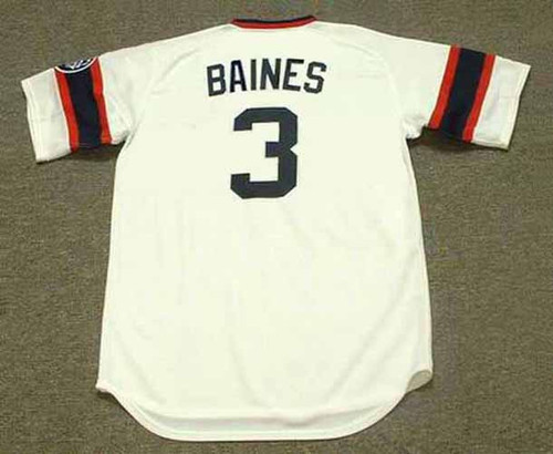 Majestic Chicago White Sox HAROLD BAINES Baseball Jersey WHITE P/S –