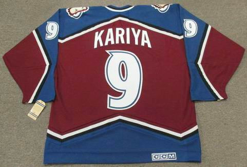 Colorado Avalanche No9 Paul Kariya Burgundy Home USA Flag Stitched Jersey