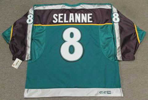 Third String Goalie: 1997-98 Mighty Ducks of Anaheim Teemu Selanne Jersey