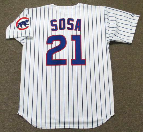 Men's Majestic Chicago Cubs #21 Sammy Sosa Replica Cream Cooperstown  Throwback MLB Jersey