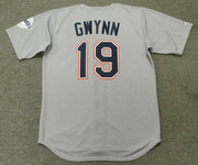 TONY GWYNN San Diego Padres 1997 Away Majestic Baseball Throwback Jersey - BACK