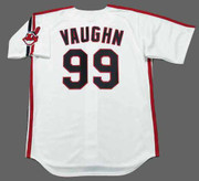 RICKY "WILD THING" VAUGHN Cleveland Indians 1980's Majestic Baseball Throwback Jersey - BACK