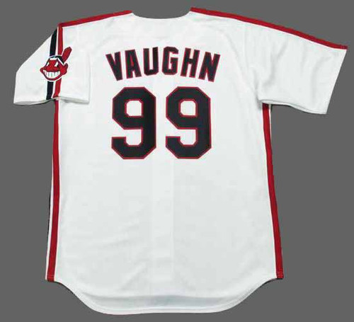 RICKY WILD THING VAUGHN  Cleveland Indians Majestic Cooperstown Baseball  Jersey