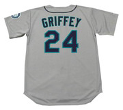 KEN GRIFFEY JR. Seattle Mariners 1997 Away Majestic Throwback Baseball Jersey - BACK