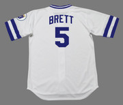 GEORGE BRETT Kansas City Royals 1985 Majestic Throwback Home Baseball Jersey - BACK