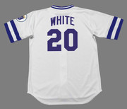 FRANK WHITE Kansas City Royals 1985 Majestic Cooperstown Home Baseball Jersey