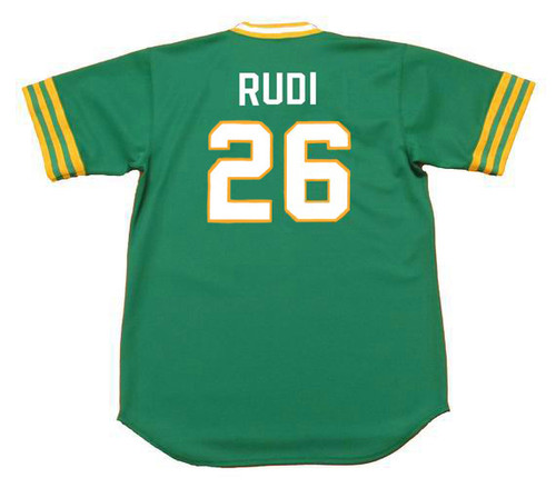 MAJESTIC  JOE RUDI Oakland Athletics 1974 Throwback Baseball Jersey