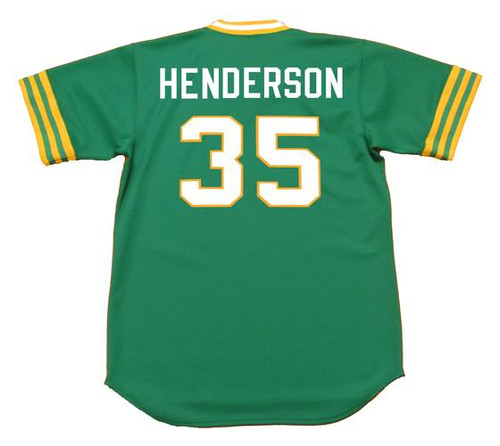 RICKEY HENDERSON  Oakland Athletics 1980 Away Majestic Baseball