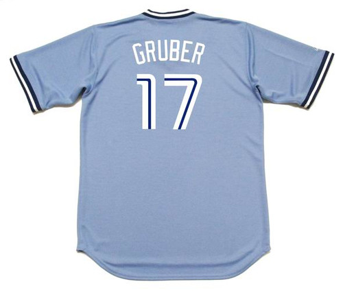 MAJESTIC  KELLY GRUBER Toronto Blue Jays 1988 Cooperstown Baseball Jersey