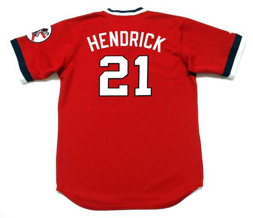 MAJESTIC  GEORGE HENDRICK Cleveland Indians 1975 Cooperstown Baseball  Jersey